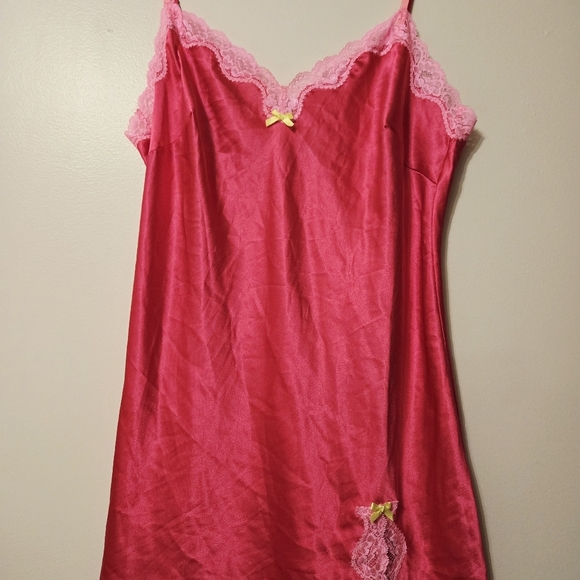 Vintage Victoria's Secret Babydoll Sleep Fuchsia Sz L Nightgown Satin Feel Gift - Picture 8 of 8